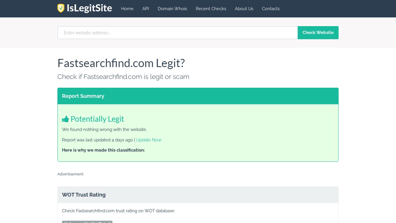 Is Fastsearchfind.com Legit or Scam? | IsLegitSite