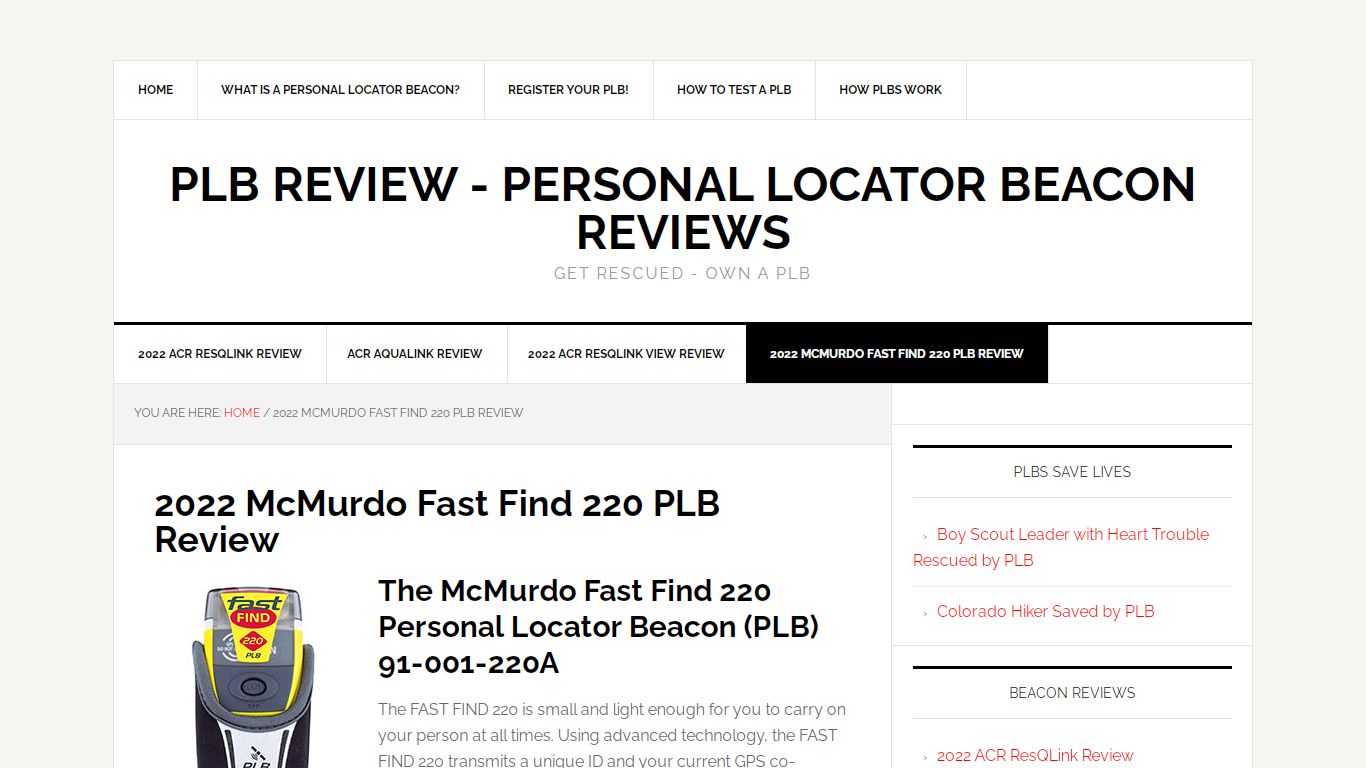 2022 McMurdo Fast Find 220 PLB Review